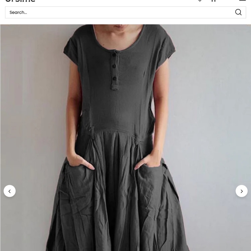 BoHo loose fitting gray dress with pockets
